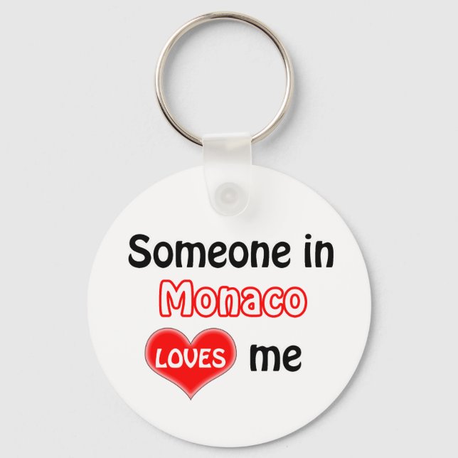 Someone in Monaco Loves me Keychain (Front)