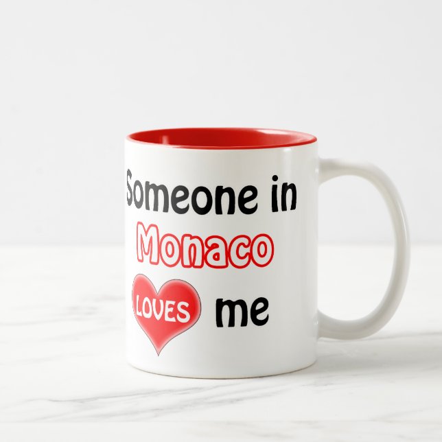 Someone in Monaco loves me Two-Tone Coffee Mug (Right)