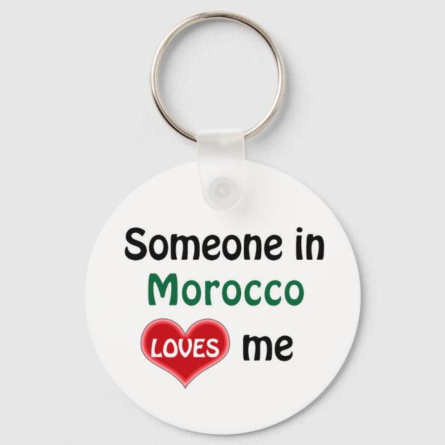 Someone in Morocco Loves me Keychain (Front)