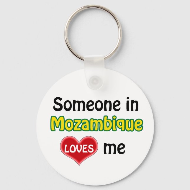 Someone in Mozambique Loves me Keychain (Front)
