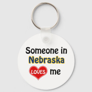 Someone in Nebraska Loves me Keychain