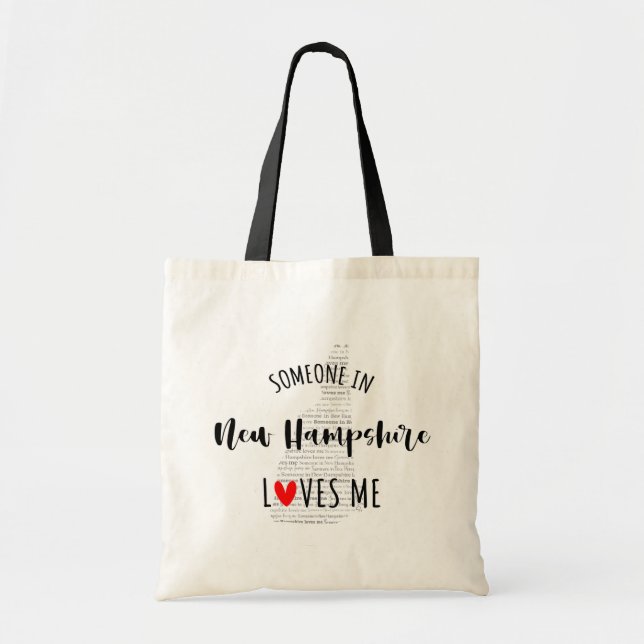 Someone In New Hampshire Loves Me Your Custom Name Tote Bag (Front)