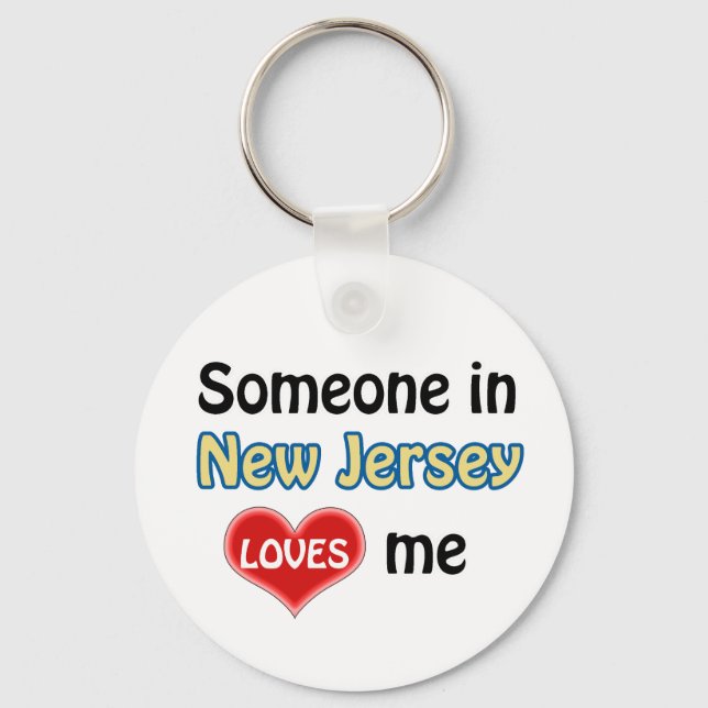 Someone in New Jersey Loves me Keychain (Front)