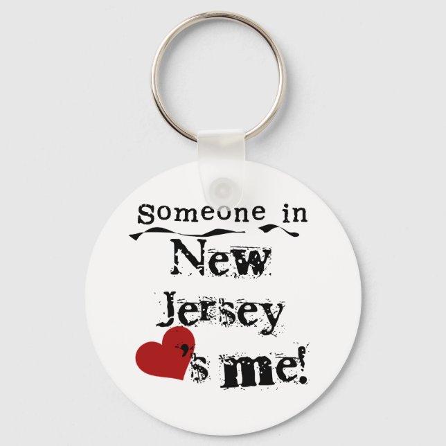 Someone In New Jersey Loves Me Keychain (Front)