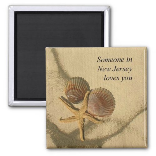Someone In New Jersey Loves You_Beach Shells Magnet