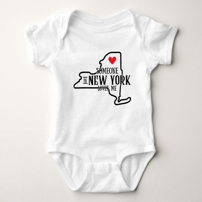 Someone in New York Loves Me Baby Bodysuit (Front)