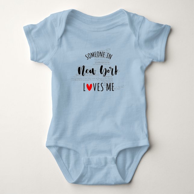 Someone In New York Loves Me Map Baby Bodysuit (Front)