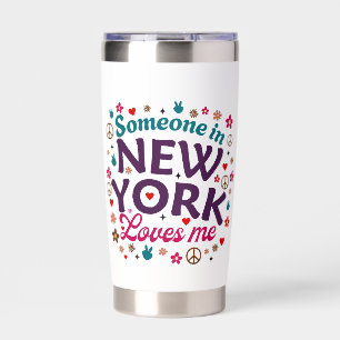 Someone in New York Loves Me Retro Funny Design Insulated Tumbler