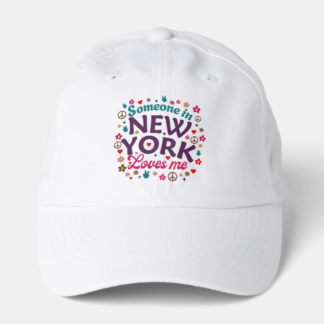 Someone in New York Loves Me Retro Funny Design Performance Cap (Front)