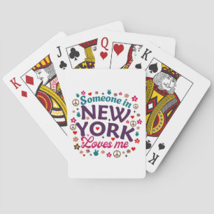 Someone in New York Loves Me Retro Funny Design Poker Cards