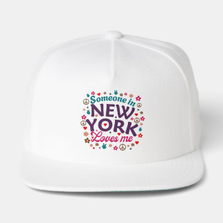 Someone in New York Loves Me Retro Funny Design Snap Back Hat