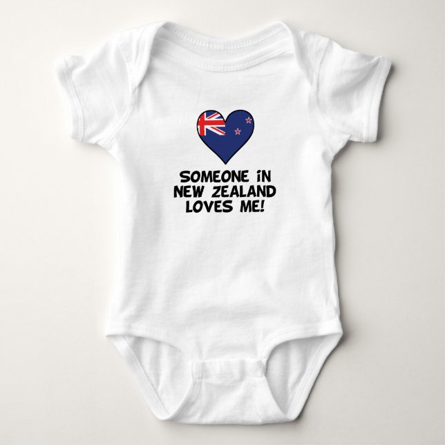 Someone In New Zealand Loves Me Baby Bodysuit (Front)