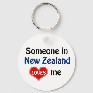 Someone in New Zealand Loves me Keychain