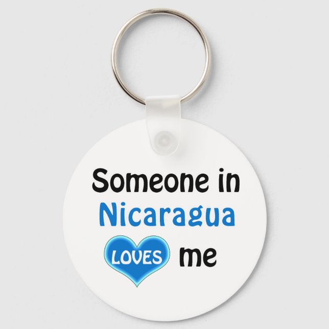 Someone in Nicaragua Loves me Keychain (Front)