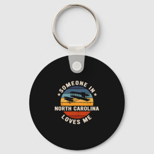Someone In North Carolina Loves Me Keychain