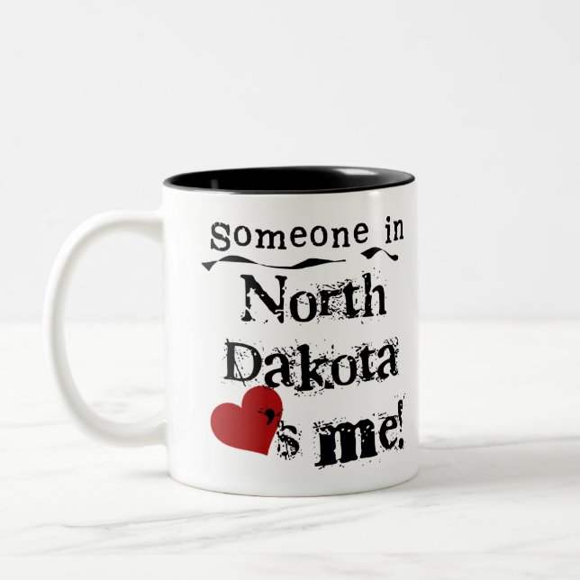 Someone In North Dakota Loves Me Two-Tone Coffee Mug (Left)