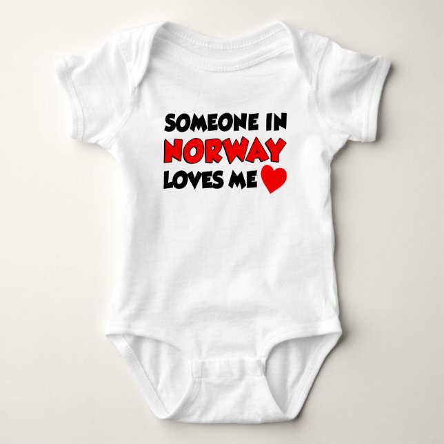 Someone In Norway Loves Me Baby Bodysuit (Front)