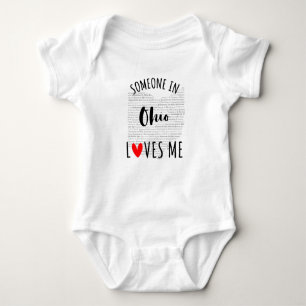 Someone In Ohio Loves Me Map Baby Bodysuit