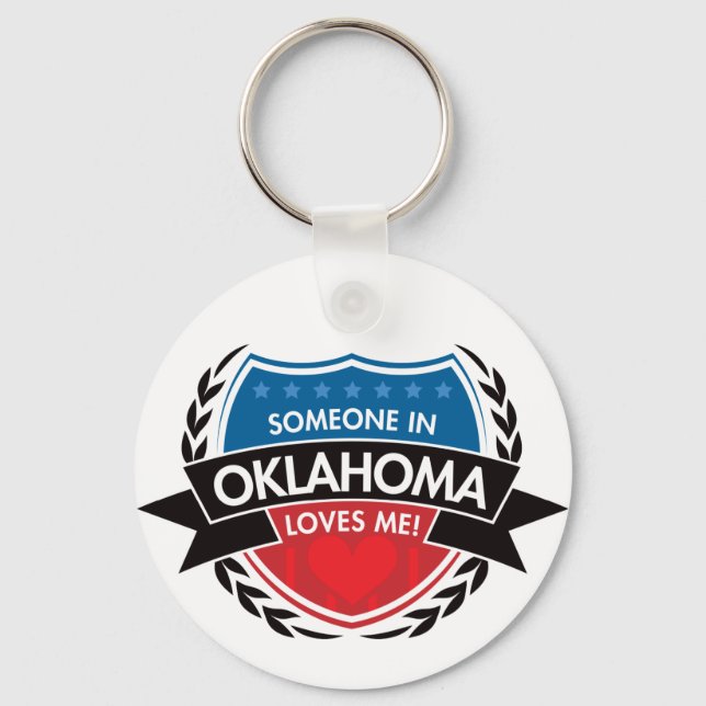 Someone In Oklahoma Loves Me Keychain (Front)