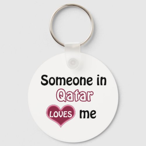 Someone in Qatar Loves me Keychain