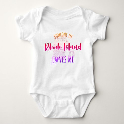 Someone In Rhode Island Loves Me Map Baby Bodysuit