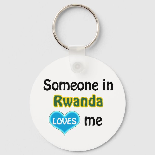 Someone in Rwanda Loves me Keychain (Front)