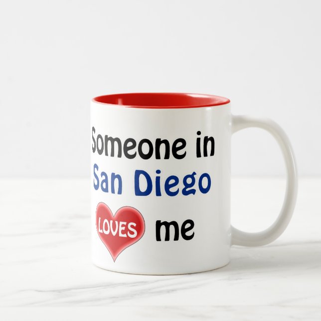 Someone in San Diego loves me Two-Tone Coffee Mug (Right)