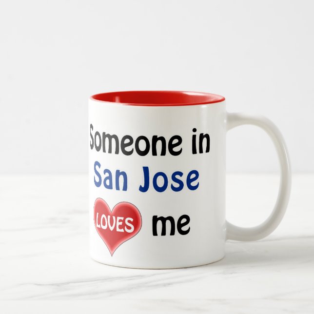 Someone in San Jose loves me Two-Tone Coffee Mug (Right)