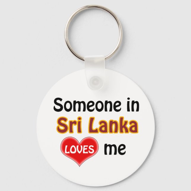 Someone in Sri Lanka Loves me Keychain (Front)