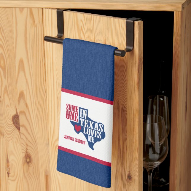 Someone in Texas Loves Me Kitchen Towel (Thirds Fold)