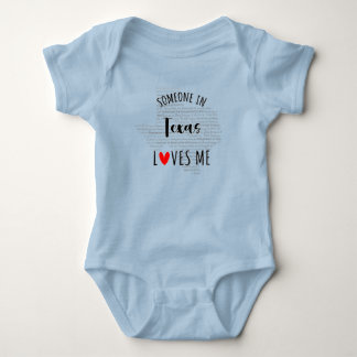 Someone In Texas Loves Me Map Baby Bodysuit