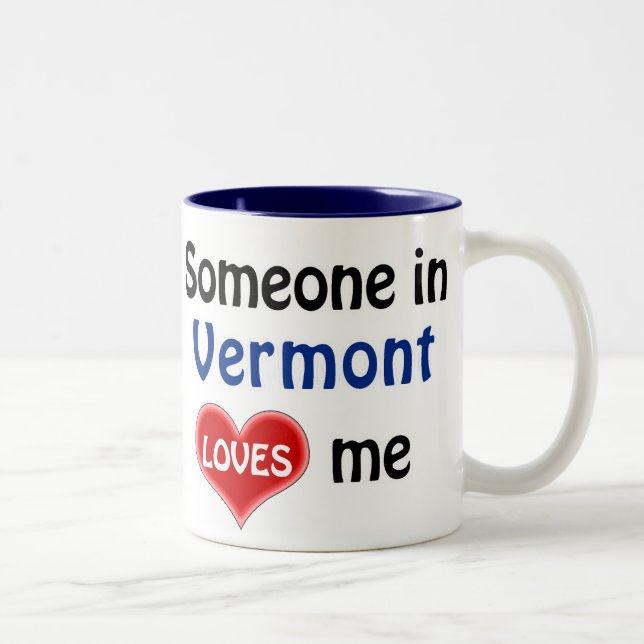 Someone in Vermont loves me Two-Tone Coffee Mug (Right)