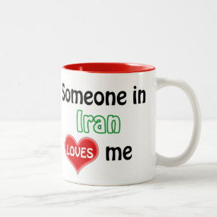 Someone loves me in Iran Two-Tone Coffee Mug