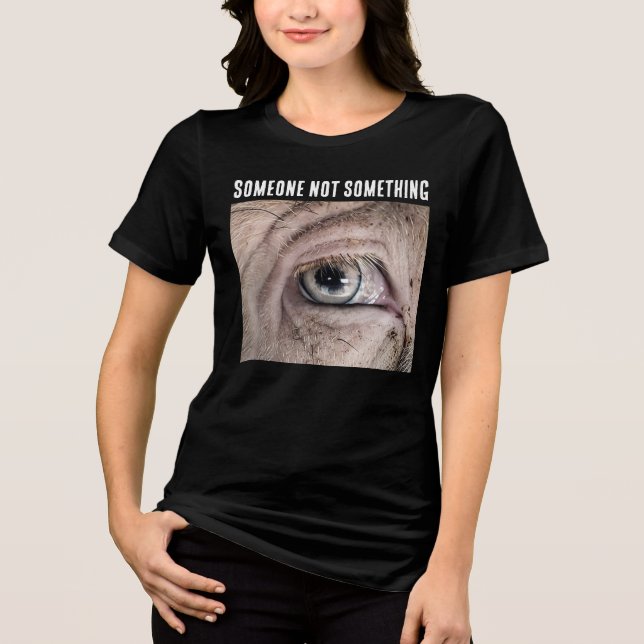 SOMEONE NOT SOMETHING PIG VEGAN T-Shirt Tri-Blend Shirt (Front)