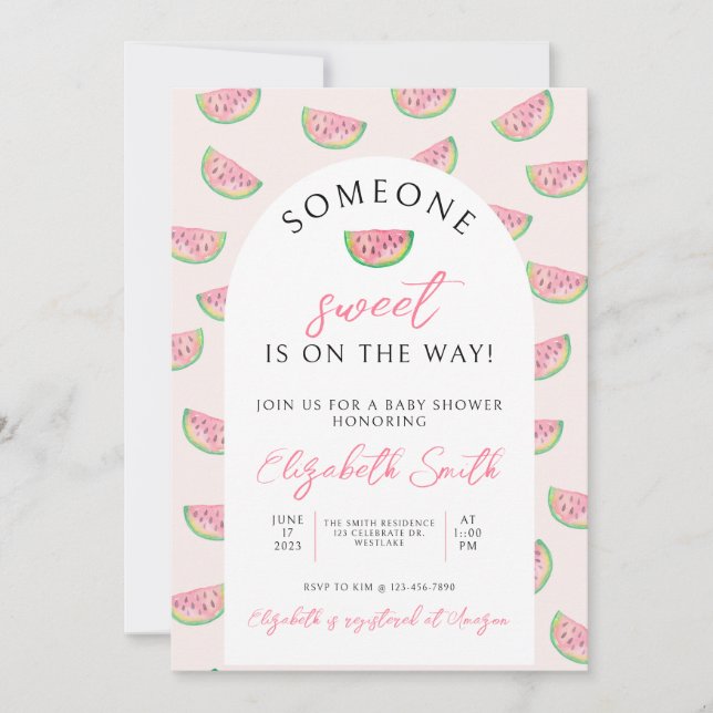 Someone Sweet is on the way, Baby shower,  Invitation (Front)