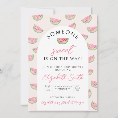 Someone Sweet is on the way Baby shower  Invitation