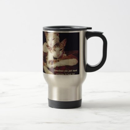 Someone to Lean on Kitty Cats Travel Mug