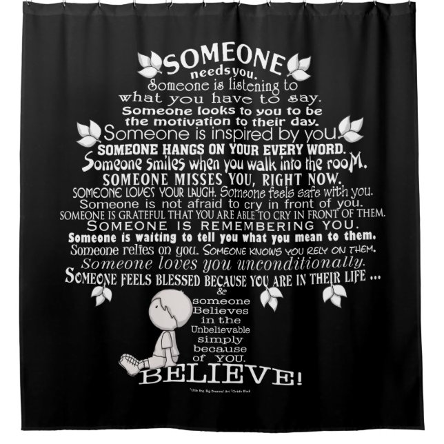 SOMEONE Tree Shower Curtain (Front)