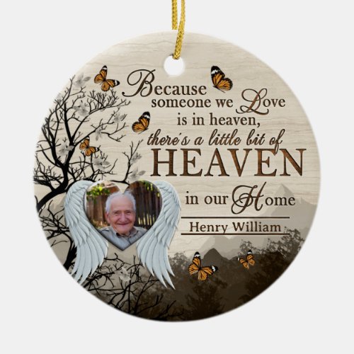 Someone We Loves In Heaven Custom Photo Ornament 
