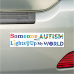 Someone With Autism Lights Up My World Car Magnet at Zazzle