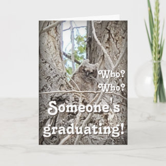 Someone's Graduating Who Who Owlet in Tree  Card