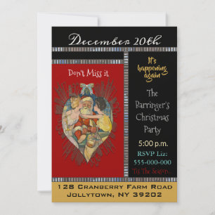 Someone's Kissing Santa Christmas Party Invitation