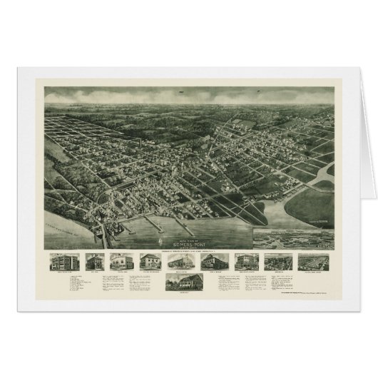 Somers-Point, NJ Panoramic Map - 1925 Cards (Front Horizontal)