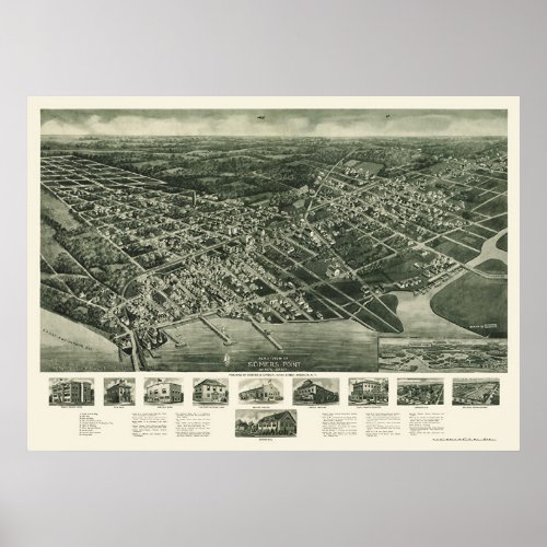 Somers_Point NJ Panoramic Map _ 1925 Poster