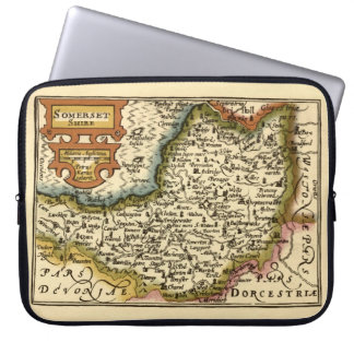 Somerset County England Old Antiquarian Atlas Map Laptop Sleeve