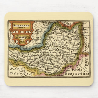 Somerset County England Old Antiquarian Atlas Map Mouse Pad