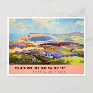 Somerset England vintage travel Postcard