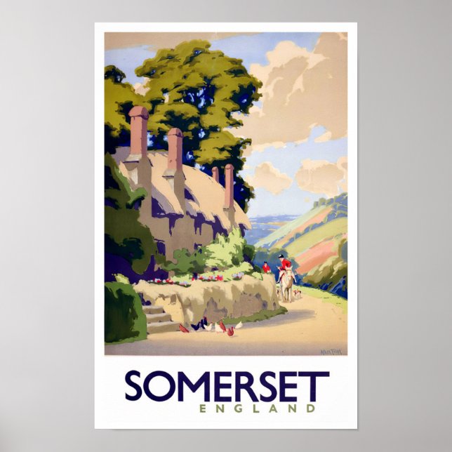 Somerset England vintage travel Poster (Front)