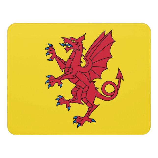 Somerset Flag England dragon symbol Door Sign (Contemporary Front)