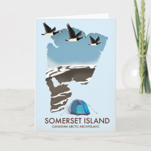 Somerset Island, Canada vintage style map Holiday Card